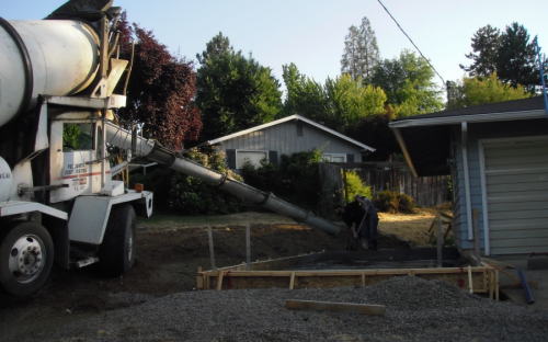 Pouring concrete
